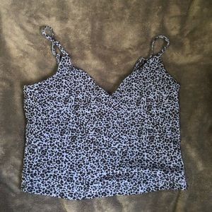 animal print cropped tank top